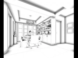 family - kitchen - restaurant 286 3D Model
