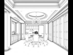 family - kitchen - restaurant 296 Modelo 3D
