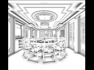 family - kitchen - restaurant 299 3D Модель