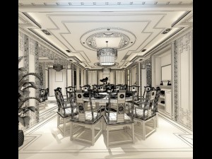 family - kitchen - restaurant 299 3D Модель