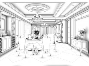 family - kitchen - restaurant 300 Modèle 3D