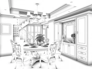 family - kitchen - restaurant 301 3D Model