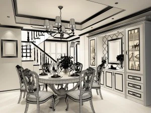 family - kitchen - restaurant 301 3D Model