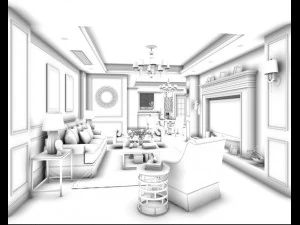 family - kitchen - restaurant 302 3D Model