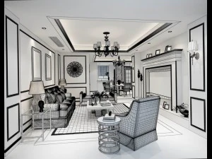 family - kitchen - restaurant 302 3D Model