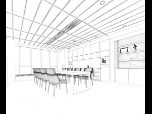 family - kitchen - restaurant 303 Model 3D