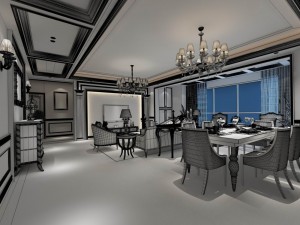 family - kitchen - restaurant 308 Model 3D