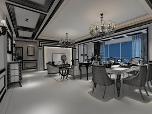 family - kitchen - restaurant 308 3D Model