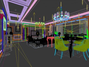 family - kitchen - restaurant 308 Model 3D