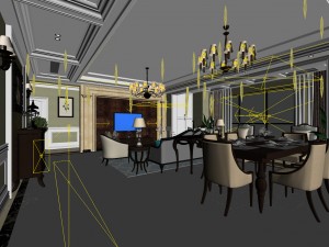 family - kitchen - restaurant 308 Model 3D