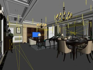 family - kitchen - restaurant 308 3D Model
