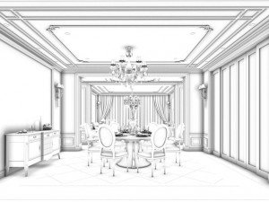 family - kitchen - restaurant 313 Modèle 3D