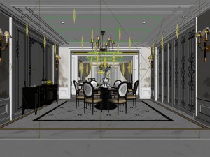 family - kitchen - restaurant 313 Modèle 3D