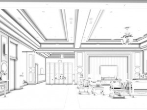 family - kitchen - restaurant 315 Model 3D