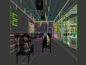 family - kitchen - restaurant 315 Model 3D