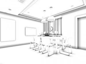 family - kitchen - restaurant 317 3D Model