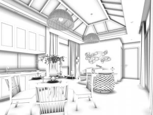 family - kitchen - restaurant 318 3D Model