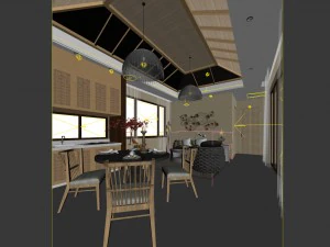 family - kitchen - restaurant 318 3D Model