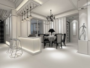 family - kitchen - restaurant 319 Modello 3D