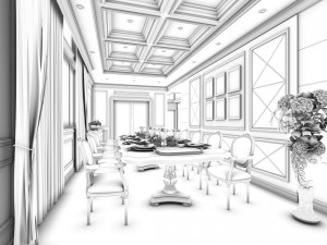 family - kitchen - restaurant 320 Modelo 3D