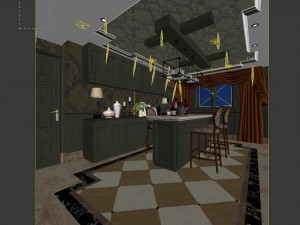 family - kitchen - restaurant 322 Modèle 3D