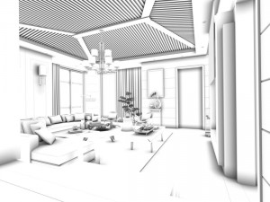 family - kitchen - restaurant 324 Model 3D