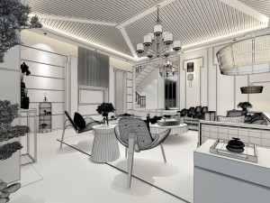 family - kitchen - restaurant 324 Model 3D