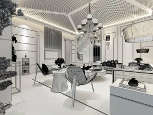 family - kitchen - restaurant 324 3D Model