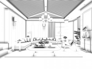 family - kitchen - restaurant 324 Model 3D