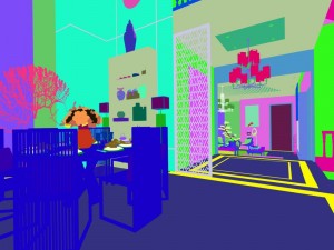 family - kitchen - restaurant 324 Model 3D