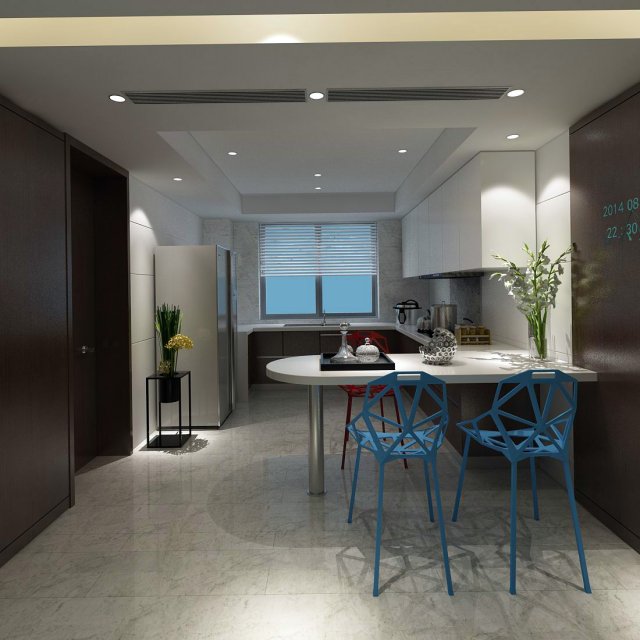 family - kitchen - restaurant 330 3D Model .c4d .max .obj .3ds .fbx .stl .blend