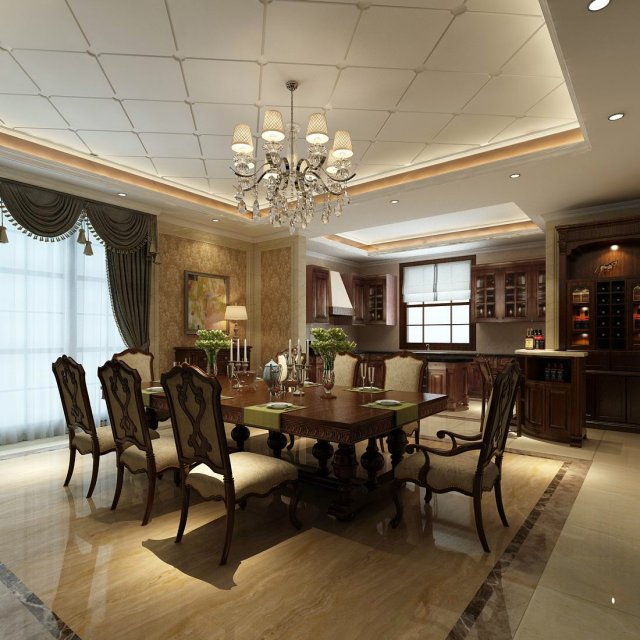 family - kitchen - restaurant 332 Modèle 3D .c4d .max .obj .3ds .fbx .stl .blend 