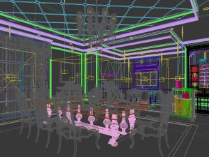 family - kitchen - restaurant 332 Modèle 3D