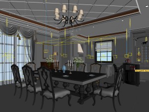 family - kitchen - restaurant 332 Modèle 3D