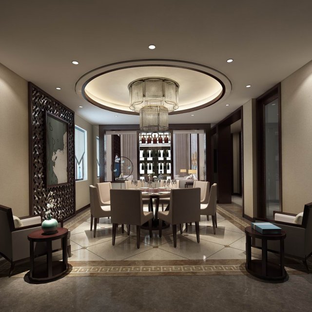 family - kitchen - restaurant 333 3D Model .c4d .max .obj .3ds .fbx .stl .blend 