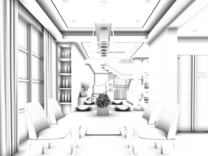 family - kitchen - restaurant 336 3D Model