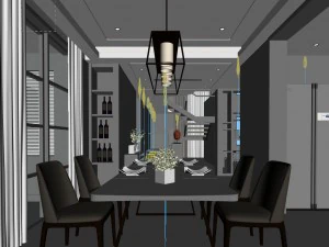 family - kitchen - restaurant 336 3D Model