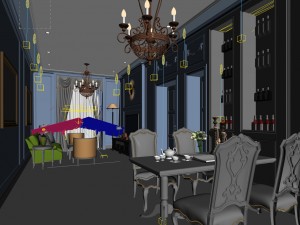 family - kitchen - restaurant 338 3D Модель
