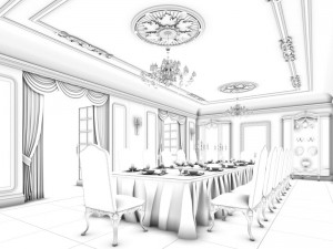 family - kitchen - restaurant 340 3D Model