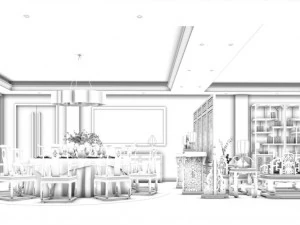 family - kitchen - restaurant 341 3D Model