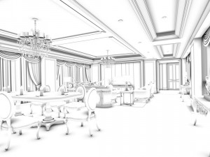 family - kitchen - restaurant 342 3D Model