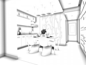 family - kitchen - restaurant 343 3D Модель