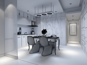 family - kitchen - restaurant 343 3D Модель