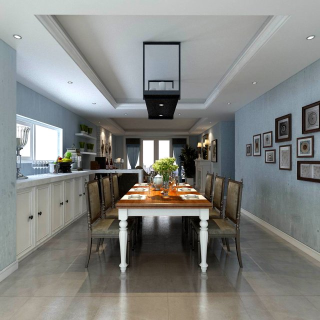 family - kitchen - restaurant 344 Modello 3D .c4d .max .obj .3ds .fbx .stl .blend 