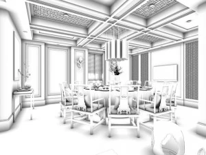 family - kitchen - restaurant 346 3D Model