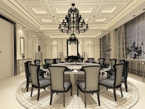 family - kitchen - restaurant 349 3D Модель