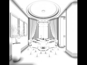 family - kitchen - restaurant 350 3D Модель