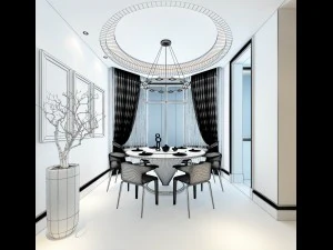family - kitchen - restaurant 350 3D Model