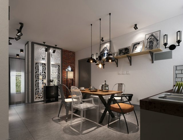 family - kitchen - restaurant 351 3D Model .c4d .max .obj .3ds .fbx .stl .blend 