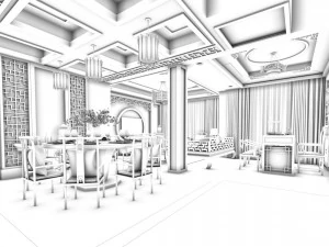 family - kitchen - restaurant 352 3D Model
